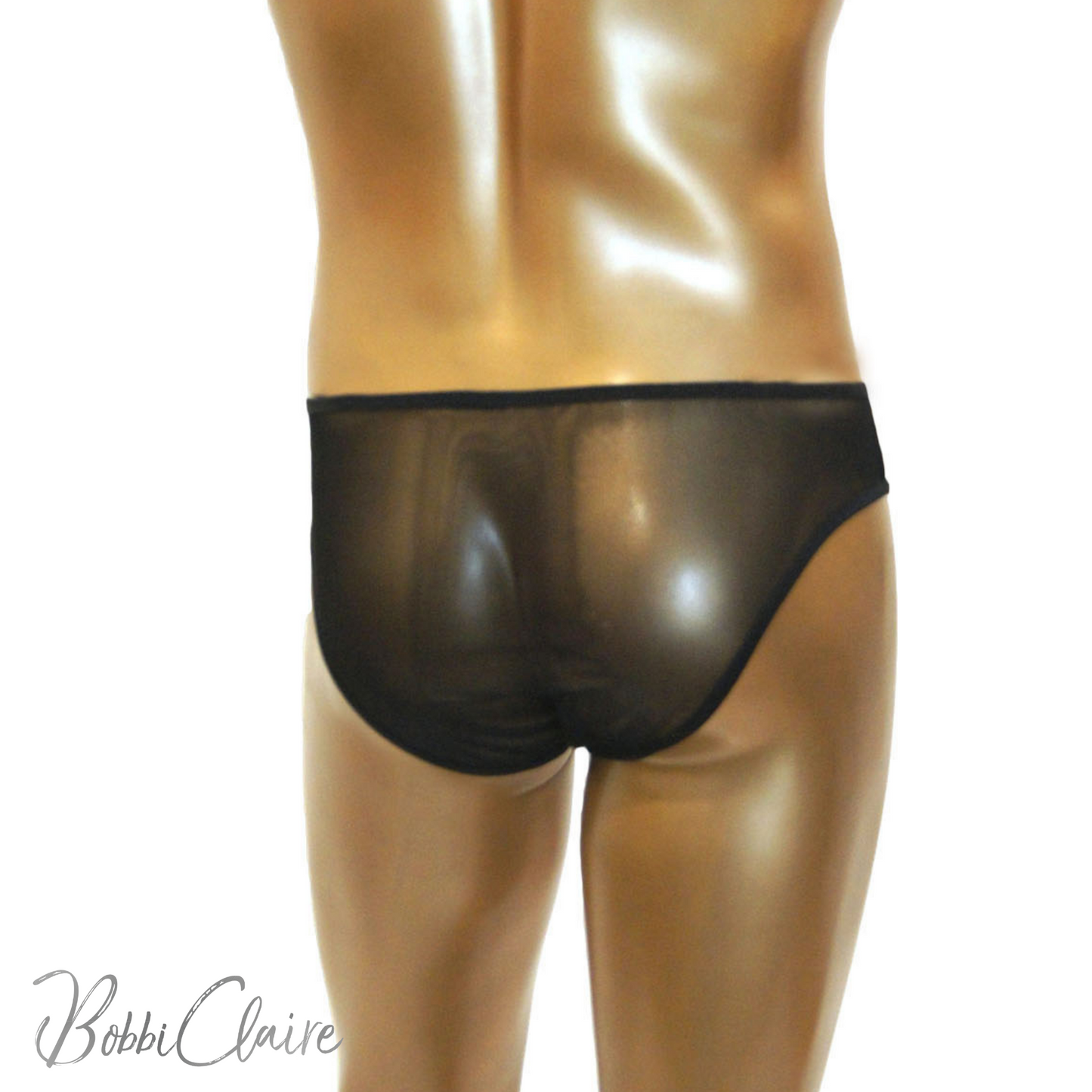 Black Beaufield Breathable Nylon Mesh Brief lingerie Canada lingerie United States buy designer lingerie online back view
