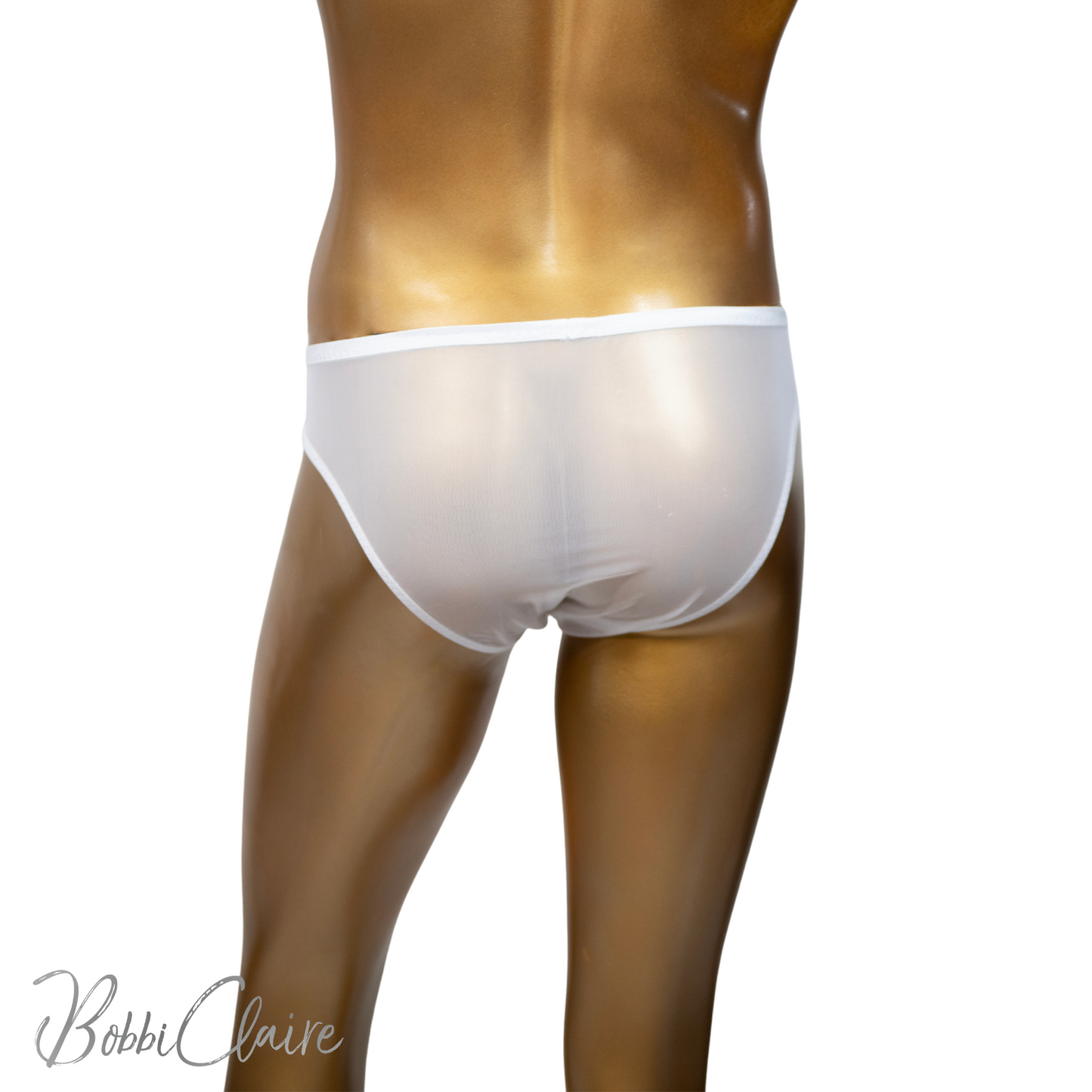 White Beaufield Breathable Nylon Mesh Brief lingerie Canada lingerie United States buy designer lingerie online back view