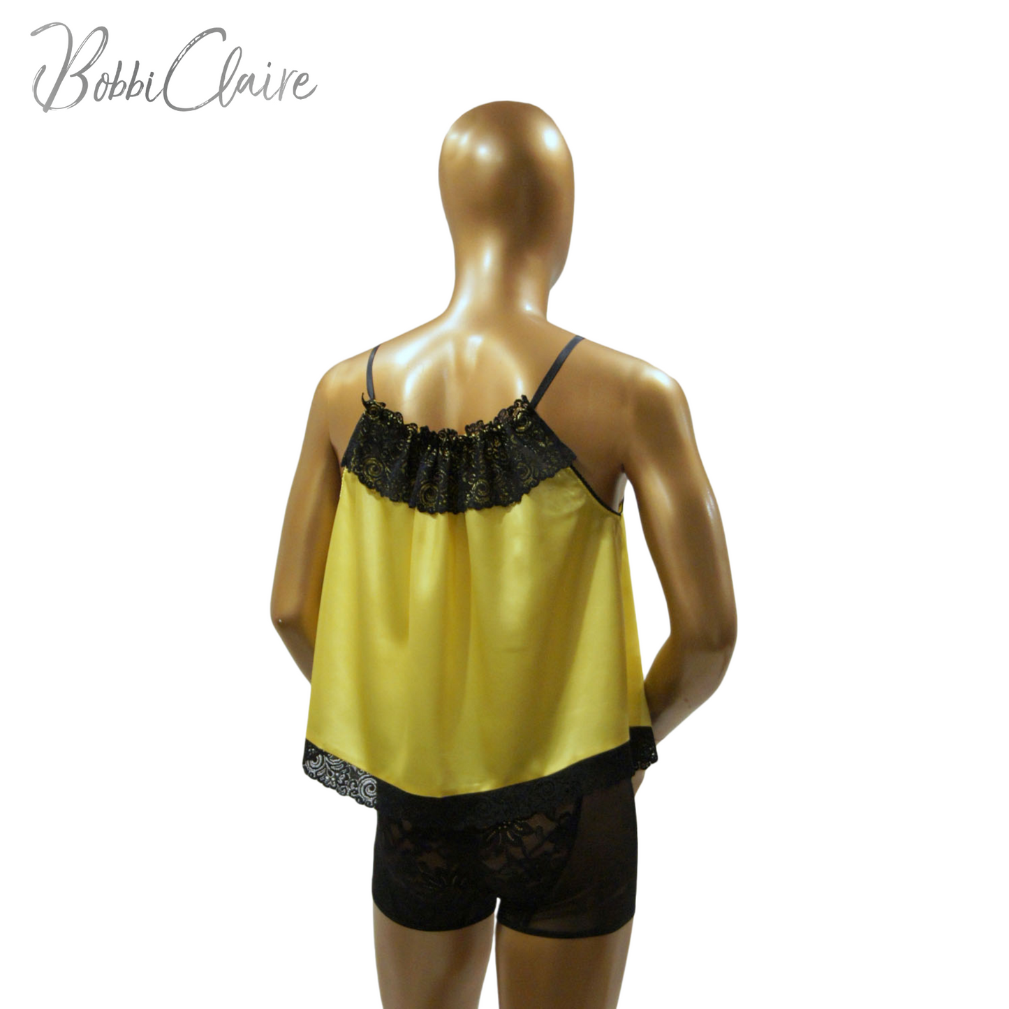 Avonlea Lemon-Colored Baby Doll Top Canada Lingerie United States Lingerie Buy Lingerie Online back view