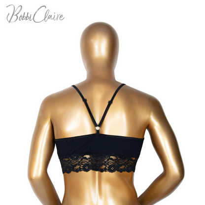 BobbiClaire Armley black Cami Bralette male mannequin back gender neutral lingerie