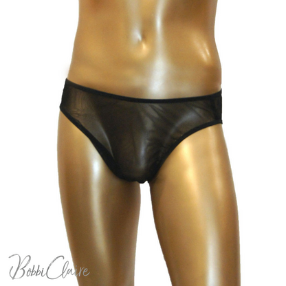 Black Beaufield Breathable Nylon Mesh Brief  lingerie Canada lingerie United States buy designer lingerie online front view